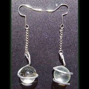 Silver Marble Earrings 2 Pack